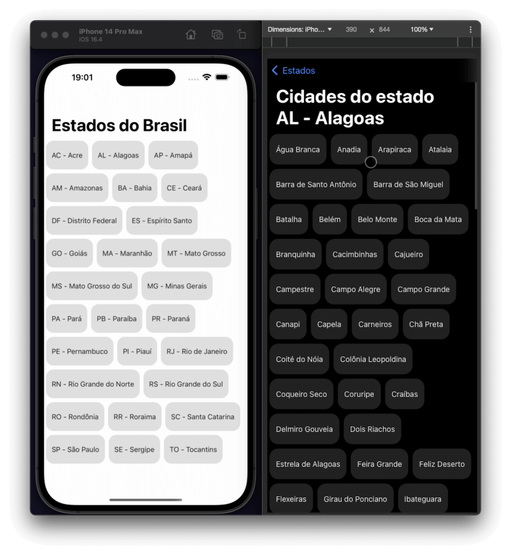 Imagem das listas